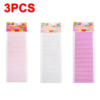 New 3mm Rhinestones for Face Makeup Crystals Bright Face Jewelry Gems Stickers Children's Stickers Adhesive Glitters for Face