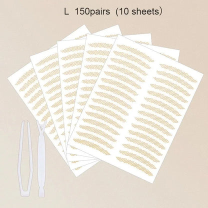 480Pcs Stealth Double Fold Eyelid Tape Fiber Sticker Lace Nature Clear Beige Stripe Self-adhesive Natural Eye Makeup with Tool