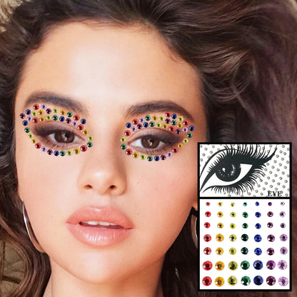 Red Heart Face Jewelry Temporary Tattoos Eye Forehead Diamonds Jewels Makeup Sticker Sparkle Water Drop Gems Nail Art Festival