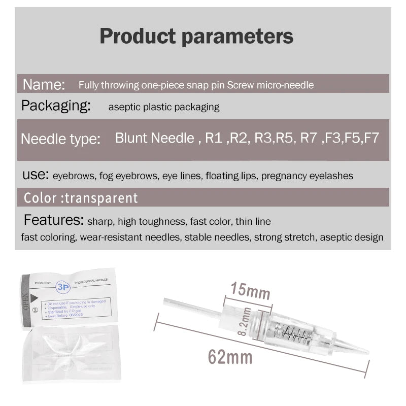 Tattoo Needles Disposable Sterilized Tattoo Needle For Eyebrow Eyeliner Makeup for Tattoo Machines Blunt R1 R2 R3 R5 R7 F3 F5 F7